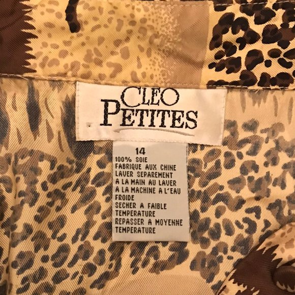 Cleo Petites Button down shirt short sleeves Silk - Picture 3 of 3